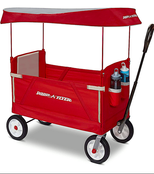 RADIO FLYER OFF ROAD WAGON: with canopy and side opening for easier loading/unloading