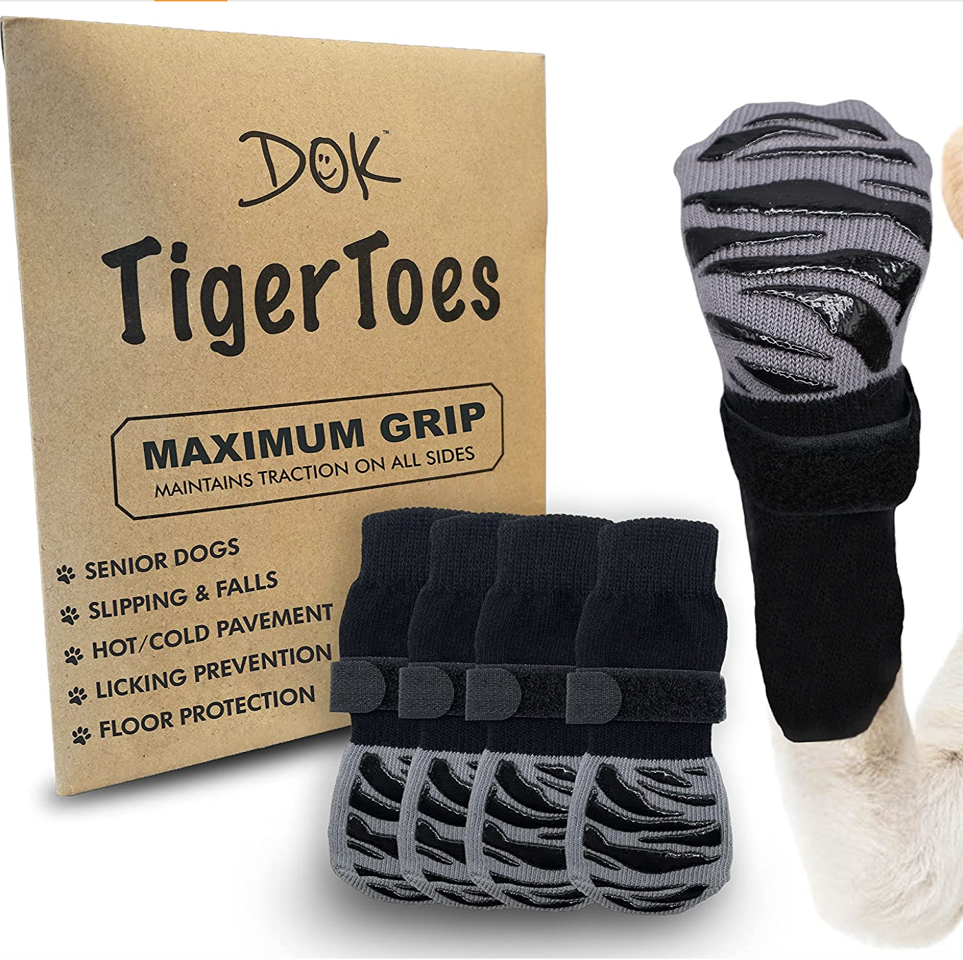 DOK TIGER TOES: extra-thick grippy socks all the way around