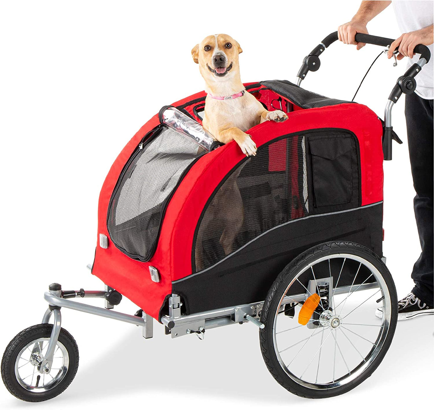 BEST CHOICE PRODUCTS 2-in-1 Pet Stroller and Trailer w/Bike Hitch