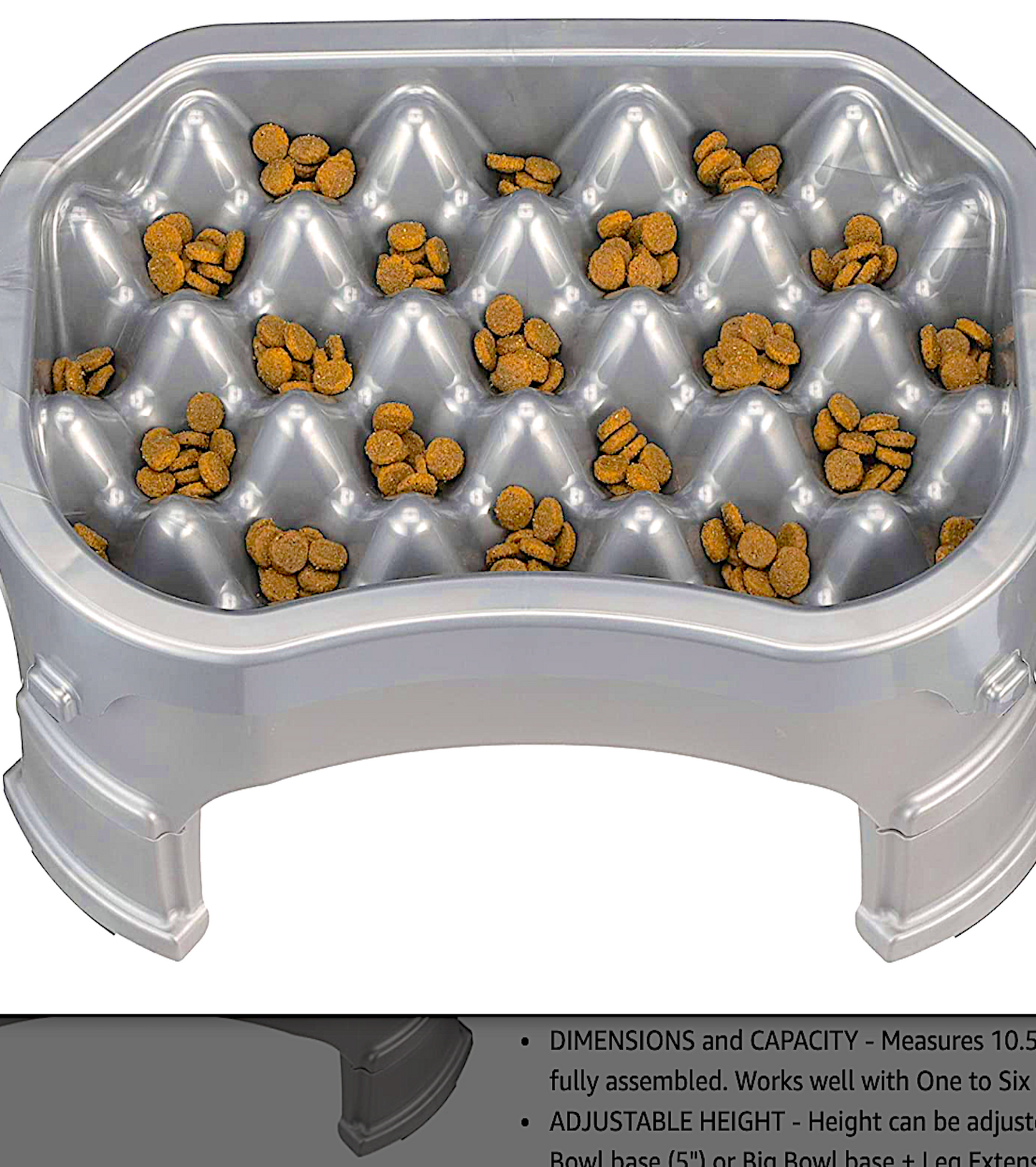 NEATER PET SLOW SINGLE-FEEDER: elevated, adjustable, portion control, with water tub under feeder tray