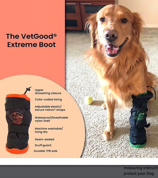VETGOOD BOOT PROTECTS BANDAGES AND CASTS: rubber soles and tall sleeves protect limbs, bandages, and casts - Vital Vet