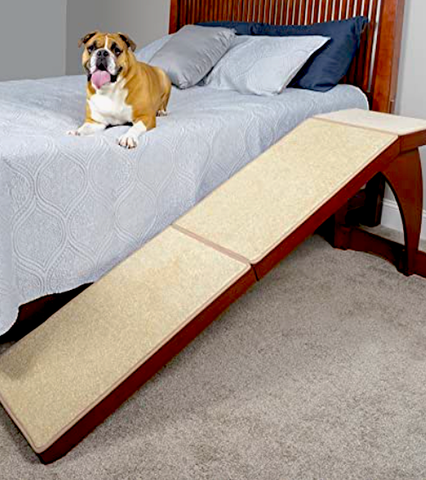 PETSAFE BED RAMP: high-grade wood and carpeted ramp holds up to 120lbs