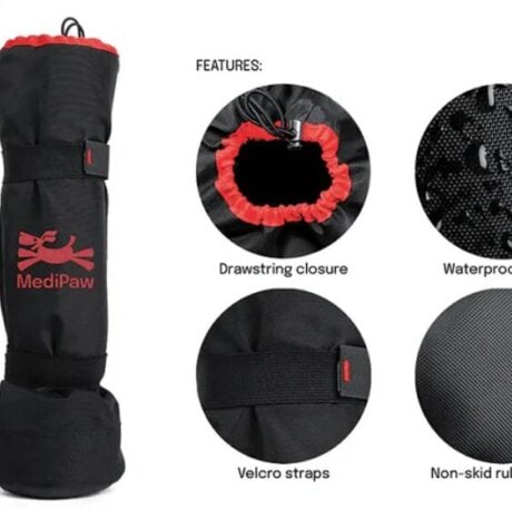 MEDIPAW SOFT BANDAGE BOOT: MediPaw's original boot design, drawstring closure, waterproof, velcro straps, non-skid rubber bottom